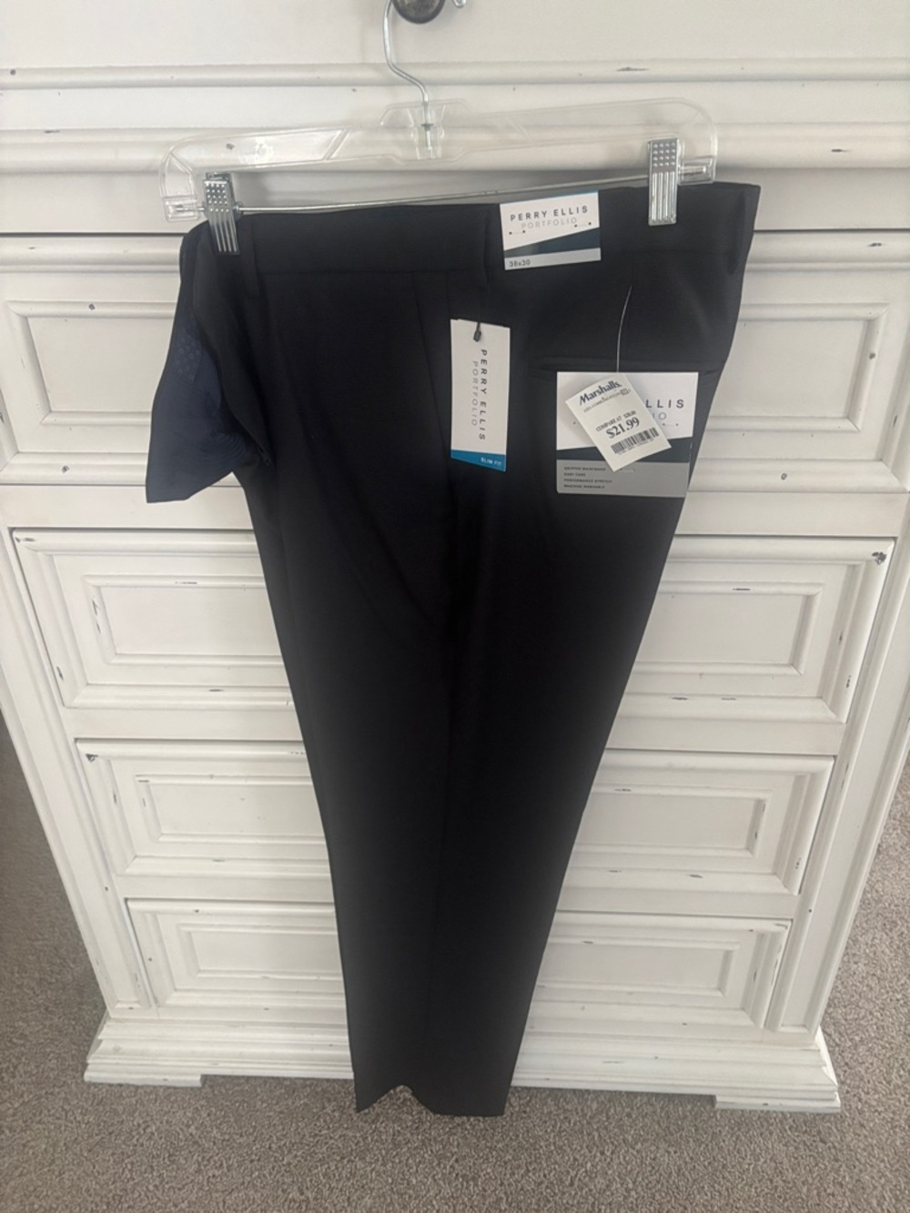 Perry Ellis Black Men's Dress Pants - Classic Straight Leg